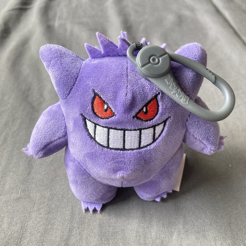 Pokémon Gengar Clip-On Plush 4" Purple 2024